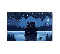 WZYWHJ Tappeti per soggiorno, tappeto runner antiscivolo per asilo nido tappeto da gioco 152,4 x 99,1 cm con immagine di orso che fa il bagno sotto le stelle