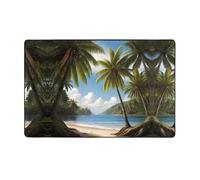 WZYWHJ Tappeti per soggiorno, tappeto runner antiscivolo per asilo nido tappeto da gioco 152,4 x 99,1 cm con motivo alberi di cocco in riva al mare
