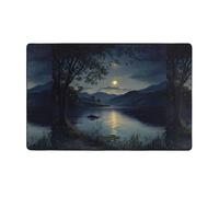 WZYWHJ Tappeti per soggiorno, tappeto runner antiscivolo per asilo nido tappeto da gioco 152,4 x 99,1 cm in riva al lago di notte immagine