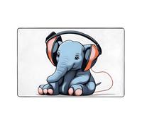 WZYWHJ Tappeti per soggiorno, tappeto runner antiscivolo per asilo nido tappeto da gioco, 152,4 x 99,1 cm, motivo elefante nella stanza