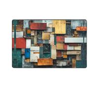 WZYWHJ Tappeti per soggiorno, tappeto runner antiscivolo per asilo nido tappeto da gioco, 152,4 x 99,1 cm, immagine con frammenti di memoria
