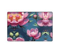 WZYWHJ Tappeti per soggiorno, tappeto runner antiscivolo per asilo nido tappeto da gioco, 152,4 x 99,1 cm, stampa peonie in fiore