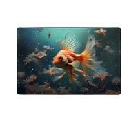 WZYWHJ Tappeti per soggiorno, tappeto runner antiscivolo per asilo nido tappeto da gioco, 152,4 x 99,1 cm, bellissimo pesciolino rosso stampato