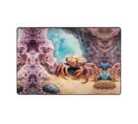 WZYWHJ Tappeti per soggiorno, tappeto runner antiscivolo per asilo nido tappeto da gioco, 152,4 x 99,1 cm, piccolo granchio sotto le rocce stampato