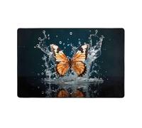 WZYWHJ Tappeti per soggiorno, tappeto runner antiscivolo per asilo nido tappeto da gioco 152,4 x 99,1 cm con ala di farfalla stampata