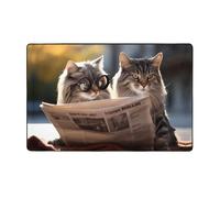 WZYWHJ Tappeti per soggiorno, tappeto runner antiscivolo per asilo nido tappeto da gioco, 152,4 x 99,1 cm, coppia di gatti con stampa di un paio di gatti
