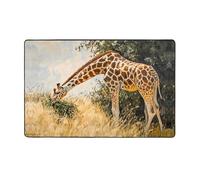 WZYWHJ Tappeti per soggiorno, tappeto runner antiscivolo per asilo nido tappeto da gioco, 152,4 x 99,1 cm, immagine giraffa che mangia erba