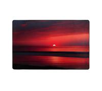 WZYWHJ Tappeti per soggiorno, tappeto runner antiscivolo per asilo nido tappeto da gioco, 152,4 x 99,1 cm, motivo tramonto rosso al crepuscolo