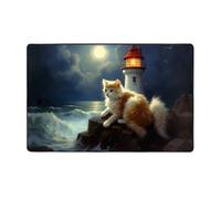 WZYWHJ Tappeti per soggiorno, tappeto runner antiscivolo per asilo nido tappeto da gioco 152,4 x 99,1 cm con gatto stampato dal faro