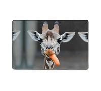 WZYWHJ Tappeti per soggiorno, tappeto runner antiscivolo per asilo nido tappeto da gioco, 152,4 x 99,1 cm, motivo giraffa che mangia carote