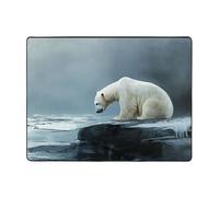 WZYWHJ Tappeti per soggiorno, tappeto runner antiscivolo per asilo nido tappeto da gioco 160 x 121,9 cm con immagine di orso polare che guarda il ghiaccio