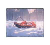 WZYWHJ Tappeti per soggiorno, tappeto runner antiscivolo per asilo nido tappeto da gioco 160 x 121,9 cm slittino su collina innevata stampato