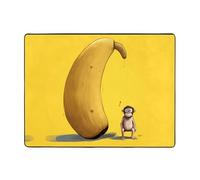 WZYWHJ Tappeti per soggiorno, tappeto runner antiscivolo per asilo nido tappeto da gioco 160 x 121,9 cm con stampa piccola scimmia su una grande banana