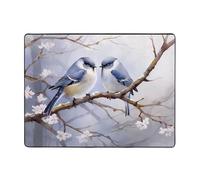 WZYWHJ Tappeti per soggiorno, tappeto runner antiscivolo per asilo nido tappeto da gioco 160 x 121,9 cm, stampa con uccelli uno di fronte all'altro