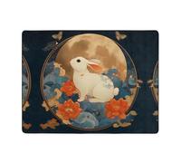 WZYWHJ Tappeti per soggiorno, tappeto runner antiscivolo per asilo nido tappeto da gioco 160 x 121,9 cm con il coniglio dietro lo schermo stampato