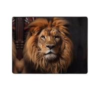 WZYWHJ Tappeti per soggiorno, tappeto runner antiscivolo per asilo nido tappeto da gioco 160 x 121,9 cm con stampa dello sguardo del leone