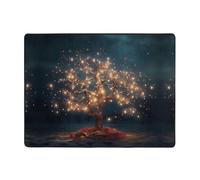 WZYWHJ Tappeti per soggiorno, tappeto runner antiscivolo per asilo nido tappeto da gioco 160 x 121,9 cm Un piccolo albero pieno di luci stampa