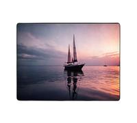 WZYWHJ Tappeti per soggiorno, tappeto runner antiscivolo per asilo nido tappeto da gioco 160 x 121,9 cm, motivo barca a vela al tramonto