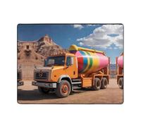 WZYWHJ Tappeti per soggiorno, tappeto runner antiscivolo per asilo nido tappeto da gioco 160 x 121,9 cm stampa camion mixer colori