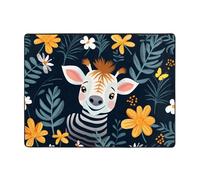 WZYWHJ Tappeti per soggiorno, tappeto runner antiscivolo per asilo nido tappeto da gioco, 160 x 122 cm, stampa zebrata sorridente