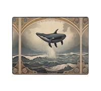WZYWHJ Tappeti per soggiorno, tappeto runner antiscivolo per asilo nido tappeto da gioco 160 x 122 cm delfino che vola nell'aria stampato