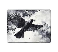 WZYWHJ Tappeti per soggiorno, tappeto runner antiscivolo per asilo nido tappeto da gioco 160 x 122 cm immagine corvo inchiostro