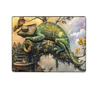 WZYWHJ Tappeti per soggiorno, tappeto runner antiscivolo per asilo nido tappeto da gioco 160 x 122 cm immagine camaleonte sdraiata
