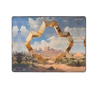WZYWHJ Tappeti per soggiorno, tappeto runner antiscivolo per asilo nido tappeto da gioco, 160 x 122 cm, motivo architettura desertica