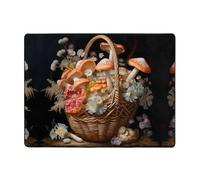 WZYWHJ Tappeti per soggiorno, tappeto runner antiscivolo per asilo nido tappeto da gioco 160 x 122 cm con funghi nel cesto di fiori stampato