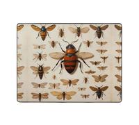 WZYWHJ Tappeti per soggiorno, tappeto runner antiscivolo per asilo nido tappeto da gioco, 160 x 122 cm, vari insetti stampati