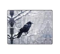 WZYWHJ Tappeti per soggiorno, tappeto runner antiscivolo per asilo nido tappeto da gioco 160 x 122 cm corvo appollaiato su rami stampati