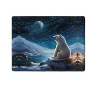 WZYWHJ Tappeti per soggiorno, tappeto runner antiscivolo per asilo nido tappeto da gioco 160 x 122 cm orso polare che guarda le stelle stampato