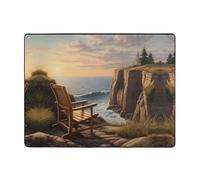 WZYWHJ Tappeti per soggiorno, tappeto runner antiscivolo per asilo nido tappeto da gioco 160 x 122 cm con stampa guardando fuori dal mare