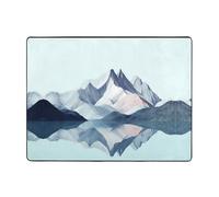 WZYWHJ Tappeti per soggiorno, tappeto runner antiscivolo per asilo nido tappeto da gioco, 160 x 122 cm, motivo montagne riflesse