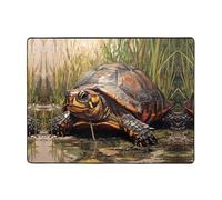 WZYWHJ Tappeti per soggiorno, tappeto runner antiscivolo per asilo nido tappeto da gioco 160 x 122 cm La tartaruga che striscia nella palude stampata