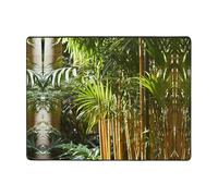 WZYWHJ Tappeti per soggiorno, tappeto runner antiscivolo per asilo nido tappeto da gioco 160 x 122 cm motivo piante verdi fresche