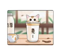 WZYWHJ Tappeti per soggiorno, tappeto runner antiscivolo per asilo nido tappeto da gioco 160 x 122 cm a forma di gatto con immagine di tè al latte