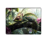 WZYWHJ Tappeti per soggiorno, tappeto runner antiscivolo per asilo nido tappeto da gioco 160 x 122 cm immagine camaleonte tranquilla