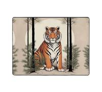 WZYWHJ Tappeti per soggiorno, tappeto runner antiscivolo per asilo nido tappeto da gioco 160 x 122 cm tigre sotto il pino stampato
