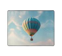 WZYWHJ Tappeti per soggiorno, tappeto runner antiscivolo per asilo nido tappeto da gioco 160 x 122 cm con mongolfiera che vola in alto immagine