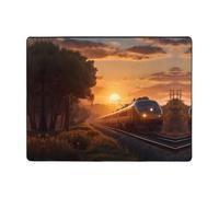 WZYWHJ Tappeti per soggiorno, tappeto runner antiscivolo per asilo nido tappeto da gioco 160 x 122 cm stampato treno al tramonto
