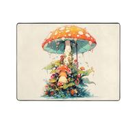 WZYWHJ Tappeti per soggiorno, tappeto runner antiscivolo per asilo nido tappeto da gioco 160 x 122 cm con ombrello stampato fungo