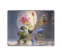 WZYWHJ Tappeti per soggiorno, tappeto runner antiscivolo per asilo nido tappeto da gioco, 160 x 122 cm, stampa Morning Glory and Rose