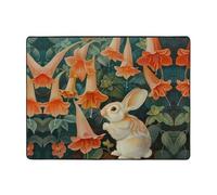 WZYWHJ Tappeti per soggiorno, tappeto runner antiscivolo per asilo nido tappeto da gioco 160 x 122 cm, motivo: coniglietto sotto la gloria del mattino stampato