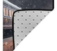 WZYWHJ Tappeti per soggiorno, tappeto runner antiscivolo per asilo nido tappeto da gioco 160 x 122 cm con stampa di treno ferroviario notturno innevato