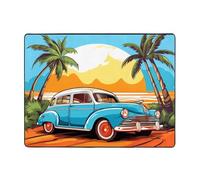 WZYWHJ Tappeti per soggiorno, tappeto runner antiscivolo per asilo nido tappeto da gioco 160 x 122 cm auto sotto alberi di cocco stampato