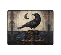 WZYWHJ Tappeti per soggiorno, tappeto runner antiscivolo per asilo nido tappeto da gioco, 160 x 122 cm, motivo corvo ancora