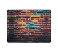 WZYWHJ Tappeti per soggiorno, tappeto runner antiscivolo per asilo nido tappeto da gioco 160 x 122 cm stampa colorata muro di mattoni