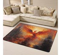 WZYWHJ Tappeti per soggiorno, tappeto runner antiscivolo per asilo nido tappeto da gioco, 160 x 122 cm, stampa The Phoenix Reborn in Fire