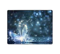 WZYWHJ Tappeti per soggiorno, tappeto runner antiscivolo per asilo nido tappeto da gioco 160 x 122 cm con stampa di stelle e farfalle